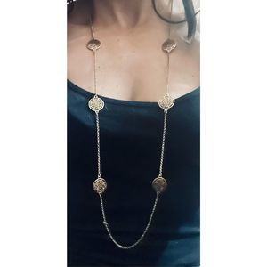 Pretty GOLD COIN LONG BOHO NECKLACE